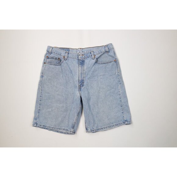 Vintage Y2K 2000 Levis 550 Mens 36 Distressed Relaxed Fit Denim Jean Shorts USA - Picture 1 of 15